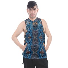 Lapislazuli Arabesque  Men s Sleeveless Hoodie by kaleidomarblingart