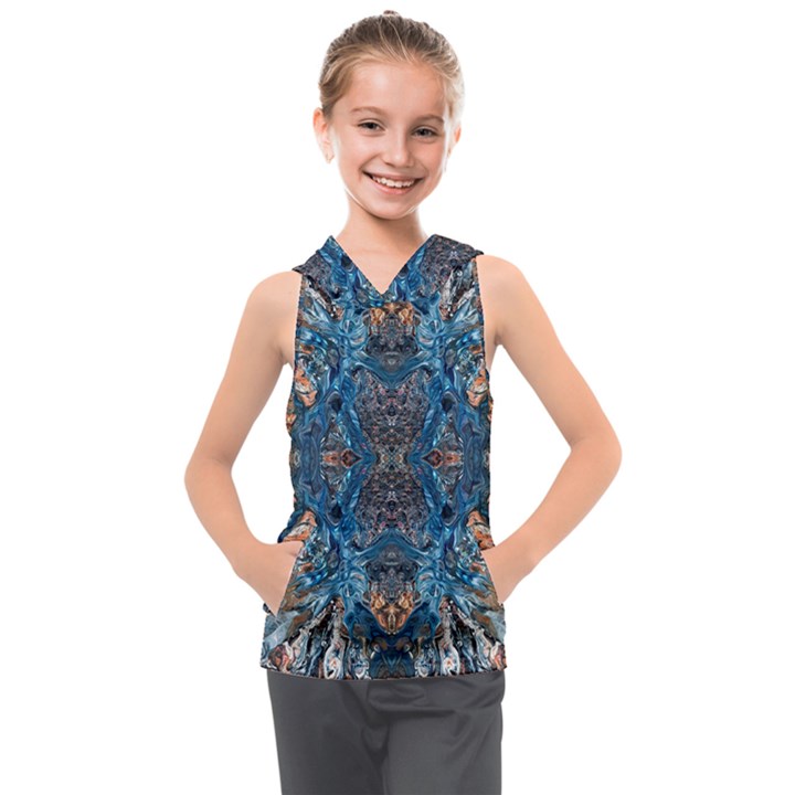 Lapislazuli arabesque  Kids  Sleeveless Hoodie