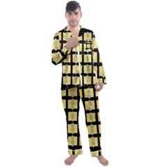 Stay Cool With Bloom In Decorative Men s Long Sleeve Satin Pajamas Set by pepitasart