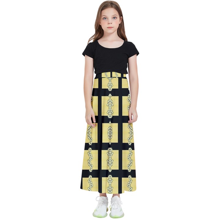 Stay Cool With Bloom In Decorative Kids  Flared Maxi Skirt