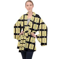 Stay Cool With Bloom In Decorative Long Sleeve Velvet Kimono  by pepitasart