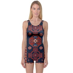 Armenian Old Carpet  One Piece Boyleg Swimsuit by Gohar