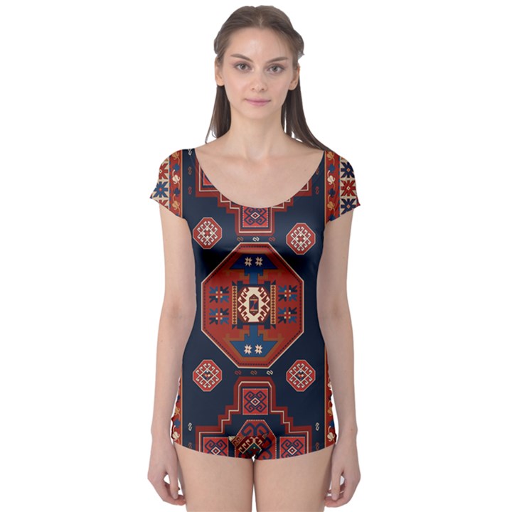 Armenian Old Carpet  Boyleg Leotard 