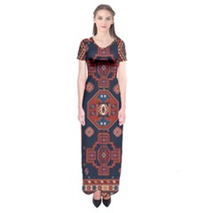 Armenian Old Carpet  Short Sleeve Maxi Dress by Gohar