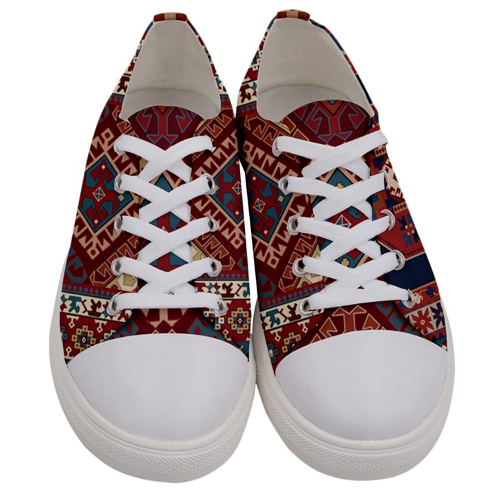 Armenian Old Carpet  Women s Low Top Canvas Sneakers