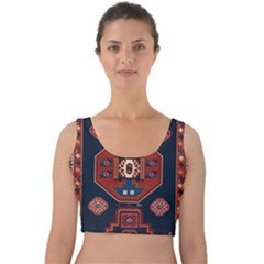 Armenian Old Carpet  Velvet Crop Top by Gohar