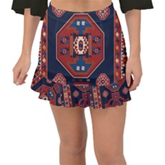 Armenian Old Carpet  Fishtail Mini Chiffon Skirt by Gohar