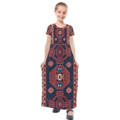 Armenian Old Carpet  Kids  Short Sleeve Maxi Dress by Gohar