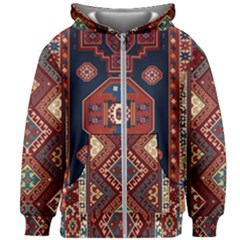 Armenian Old Carpet  Kids  Zipper Hoodie Without Drawstring by Gohar