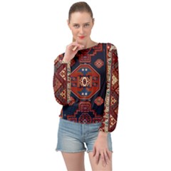 Armenian Old Carpet  Banded Bottom Chiffon Top by Gohar