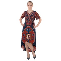 Armenian Old Carpet  Front Wrap High Low Dress by Gohar