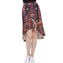 Armenian Old Carpet  Frill Hi Low Chiffon Skirt by Gohar