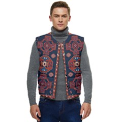 Armenian Old Carpet  Men s Short Button Up Puffer Vest	 by Gohar