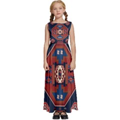 Armenian Old Carpet  Kids  Satin Sleeveless Maxi Dress by Gohar