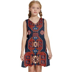 Armenian Old Carpet  Kids  Sleeveless Tiered Mini Dress by Gohar