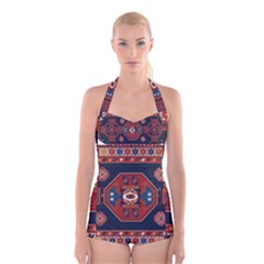 Armenian Carpet Boyleg Halter Swimsuit  by Gohar