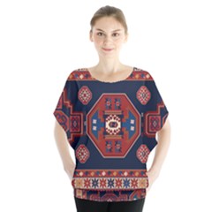 Armenian Carpet Batwing Chiffon Blouse