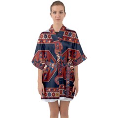 Armenian Carpet Half Sleeve Satin Kimono  by Gohar