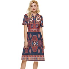 Armenian Carpet Button Top Knee Length Dress by Gohar