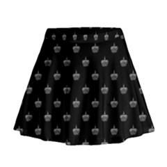 Royalty Crown Graphic Motif Pattern Mini Flare Skirt by dflcprintsclothing