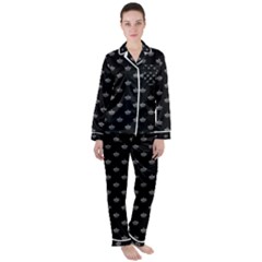 Royalty Crown Graphic Motif Pattern Satin Long Sleeve Pajamas Set by dflcprintsclothing