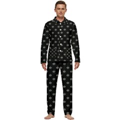 Royalty Crown Graphic Motif Pattern Men s Long Sleeve Velvet Pocket Pajamas Set by dflcprintsclothing