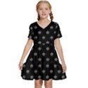 Royalty Crown Graphic Motif Pattern Kids  Short Sleeve Tiered Mini Dress View1