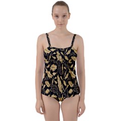 Natura Premium Golden Leaves Twist Front Tankini Set by ConteMonfrey