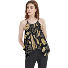 Natura Premium Golden Leaves Flowy Camisole Tank Top by ConteMonfrey