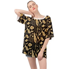 Natura Premium Golden Leaves Oversized Chiffon Top by ConteMonfrey