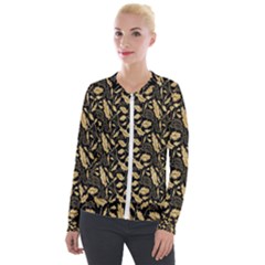 Natura Premium Golden Leaves Velvet Zip Up Jacket by ConteMonfrey