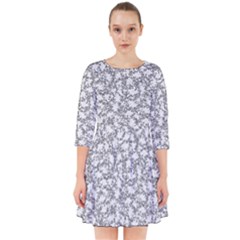 Bacterias Drawing Black And White Pattern Smock Dress by dflcprintsclothing