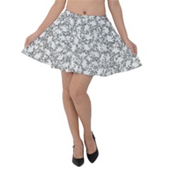 Bacterias Drawing Black And White Pattern Velvet Skater Skirt by dflcprintsclothing