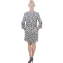 Bacterias Drawing Black And White Pattern Open Neck Shift Dress View2