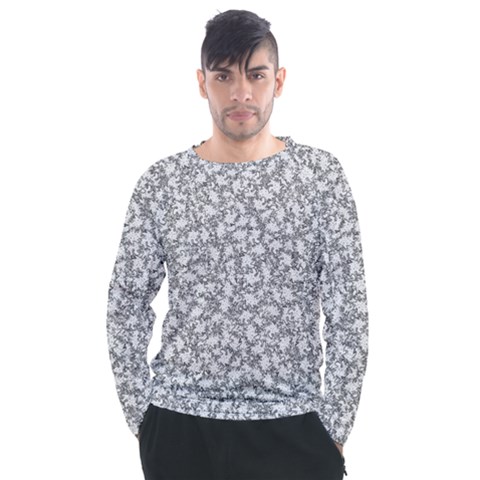 Bacterias Drawing Black And White Pattern Men s Long Sleeve Raglan Tee by dflcprintsclothing