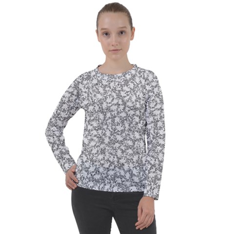 Bacterias Drawing Black And White Pattern Women s Long Sleeve Raglan Tee by dflcprintsclothing