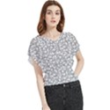 Bacterias Drawing Black And White Pattern Butterfly Chiffon Blouse View1