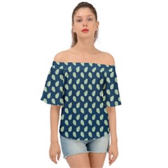 Blue Pines Blue Off Shoulder Short Sleeve Top by ConteMonfrey