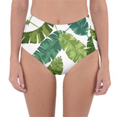 Banana Leaves Tropical Reversible High-waist Bikini Bottoms by ConteMonfrey