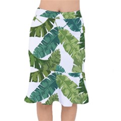 Banana Leaves Tropical Short Mermaid Skirt by ConteMonfrey