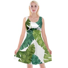 Banana Leaves Tropical Reversible Velvet Sleeveless Dress by ConteMonfrey