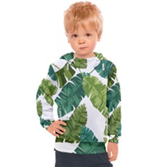 Banana Leaves Tropical Kids  Hooded Pullover by ConteMonfrey