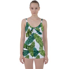 Banana Leaves Tropical Tie Front Two Piece Tankini by ConteMonfrey