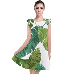 Banana Leaves Tropical Tie Up Tunic Dress by ConteMonfrey