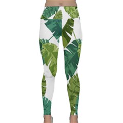 Banana Leaves Tropical Lightweight Velour Classic Yoga Leggings by ConteMonfrey