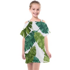 Banana Leaves Tropical Kids  One Piece Chiffon Dress by ConteMonfrey