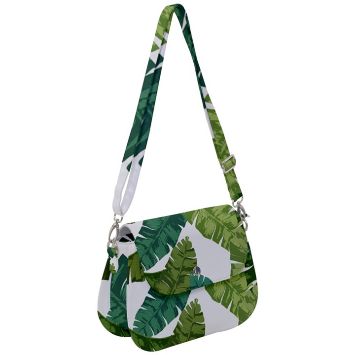 Banana Leaves Tropical Saddle Handbag