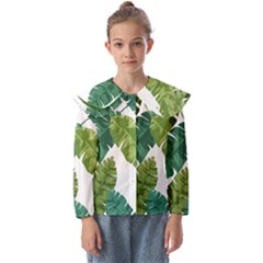 Banana Leaves Tropical Kids  Peter Pan Collar Blouse by ConteMonfrey