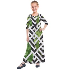 Modern Garden Kids  Quarter Sleeve Maxi Dress by ConteMonfrey