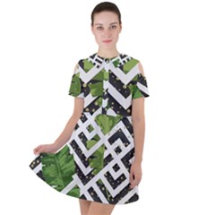 Modern Garden Short Sleeve Shoulder Cut Out Dress  by ConteMonfrey